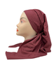 Lizi Headwear Solid Mauve Open Back Adjustable Pre-Tied Bandanna with Velvet Grip