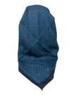 It's Younique Teal/Grey Geometric Pre-Tied Open Back Bandanna with Velvet Grip