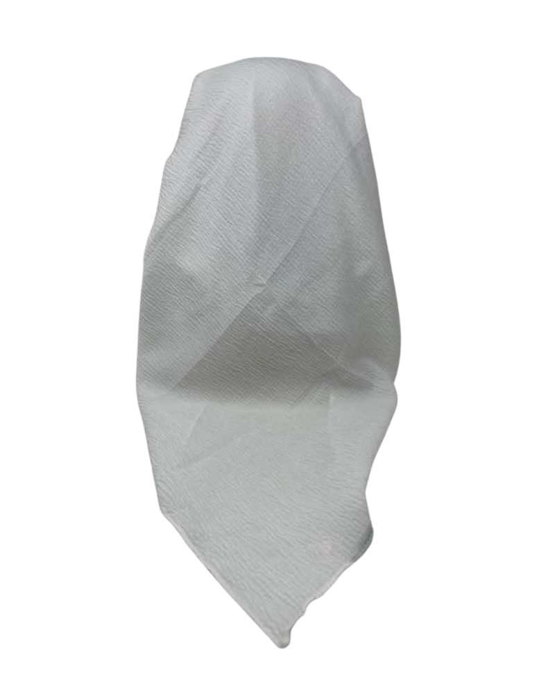 It's Younique White Crinkle Pre-Tied Open Back Bandanna with Velvet Grip