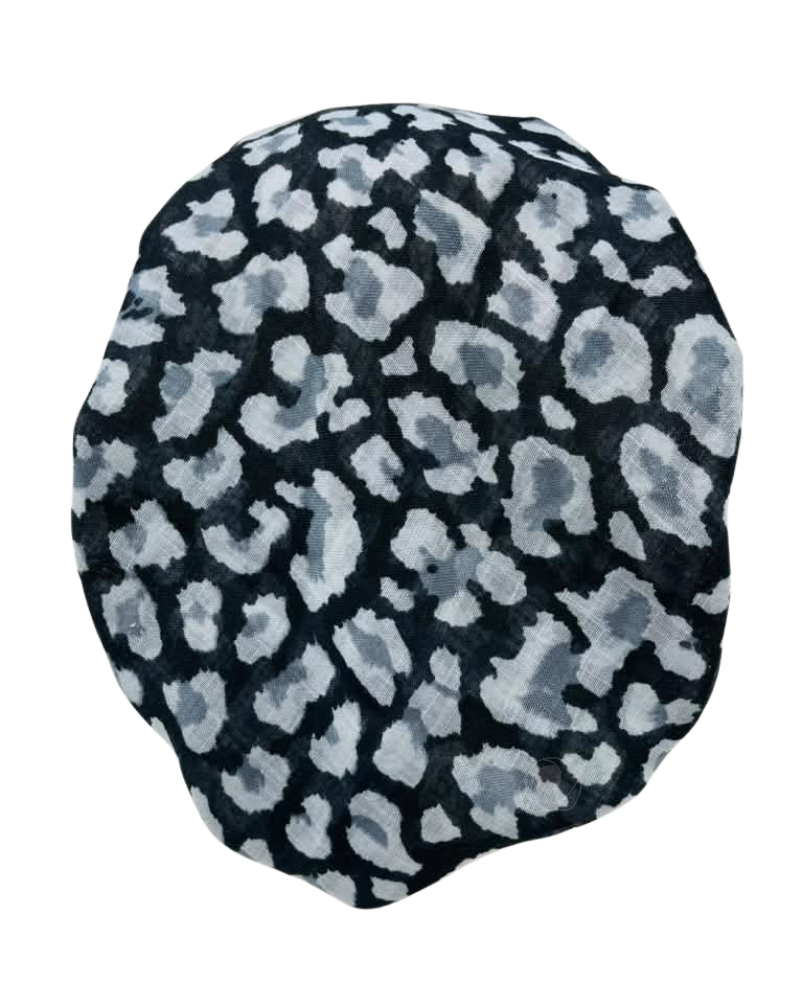Revaz Black/Grey Leopard Adjustable Pre-Tied Bandanna with Velvet Grip