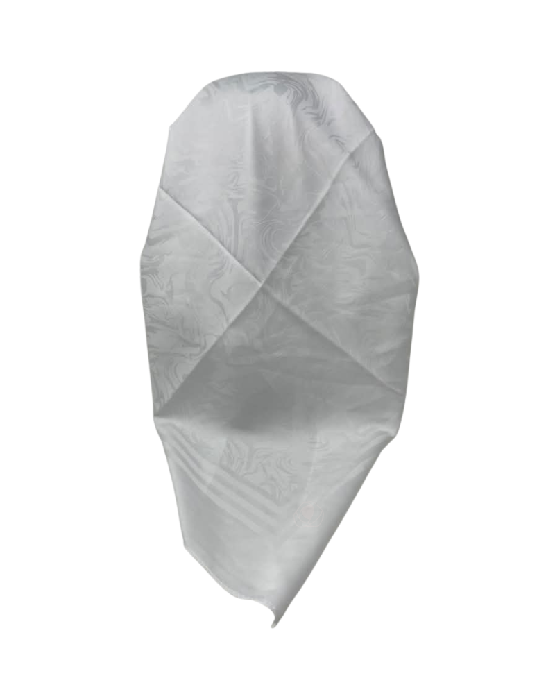 It's Younique Squiggles and Lines Design White Pre-Tied Open Back Bandanna with Velvet Grip