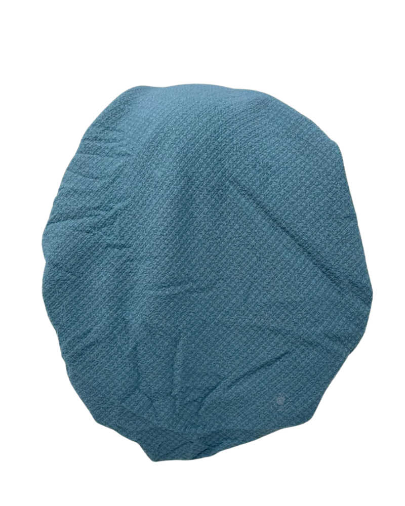 Lizi Headwear Teal Waffle Silk Adjustable Pre-Tied Bandanna with Velvet Grip