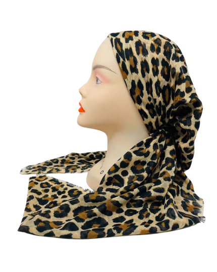 Revaz Tan Leopard Adjustable Pre-Tied Bandanna with Velvet Grip