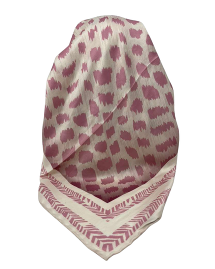 It's Younique Pink/Cream Animal Spots Pre-Tied Open Back Bandanna with Velvet Grip
