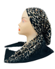 Revaz Black Leopard Border Adjustable Pre-Tied Bandanna with Velvet Grip