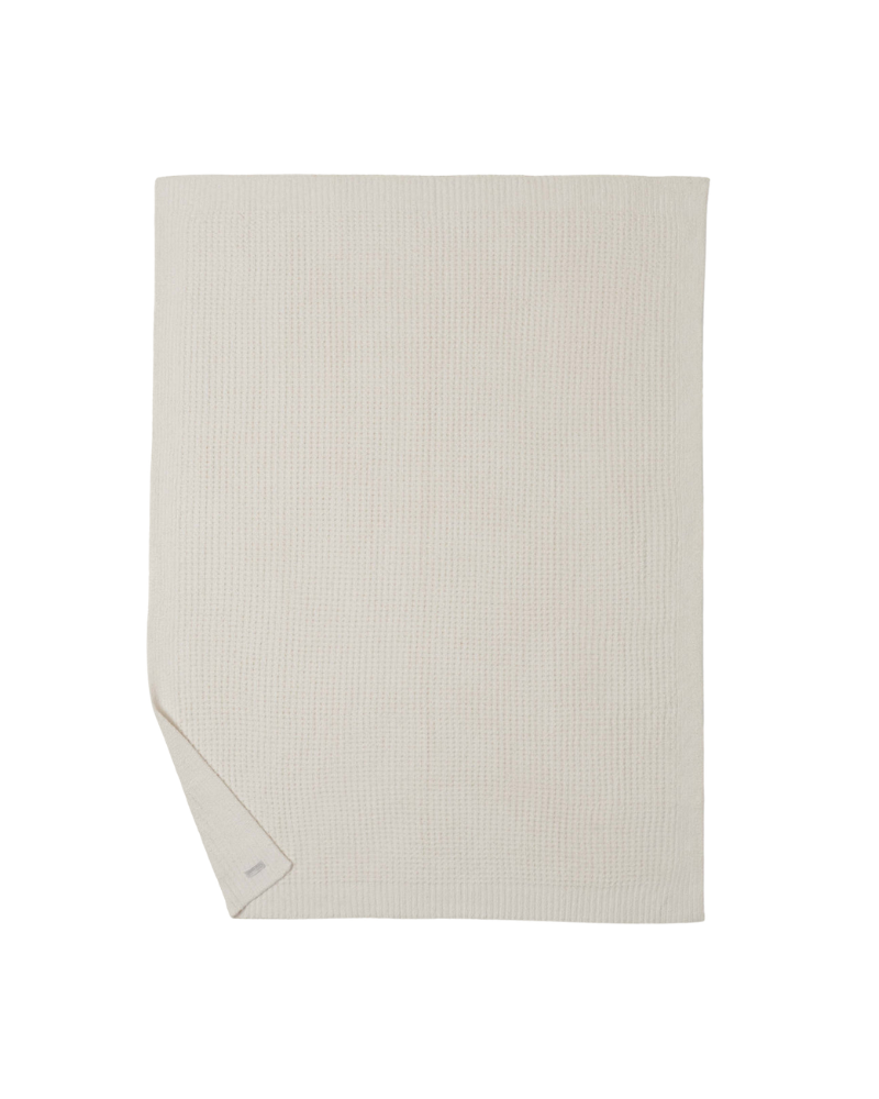 Barefoot Dreams Cream CozyChic Waffle Throw