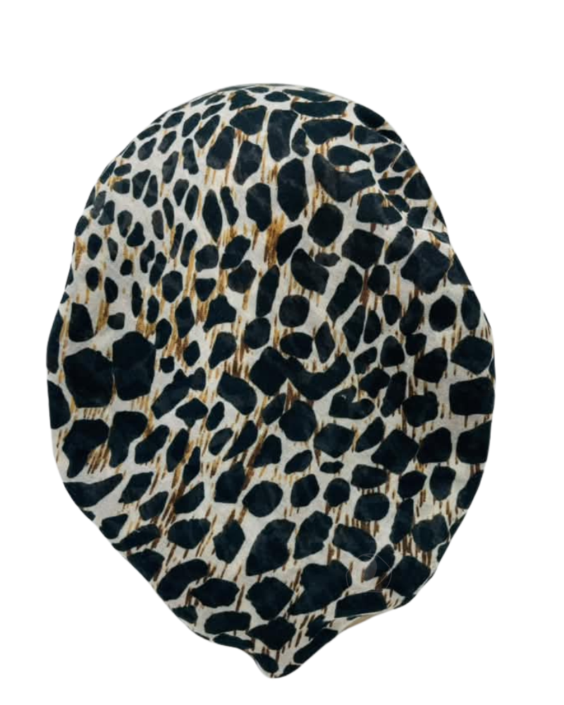 Revaz Black Leopard Border Adjustable Pre-Tied Bandanna with Velvet Grip