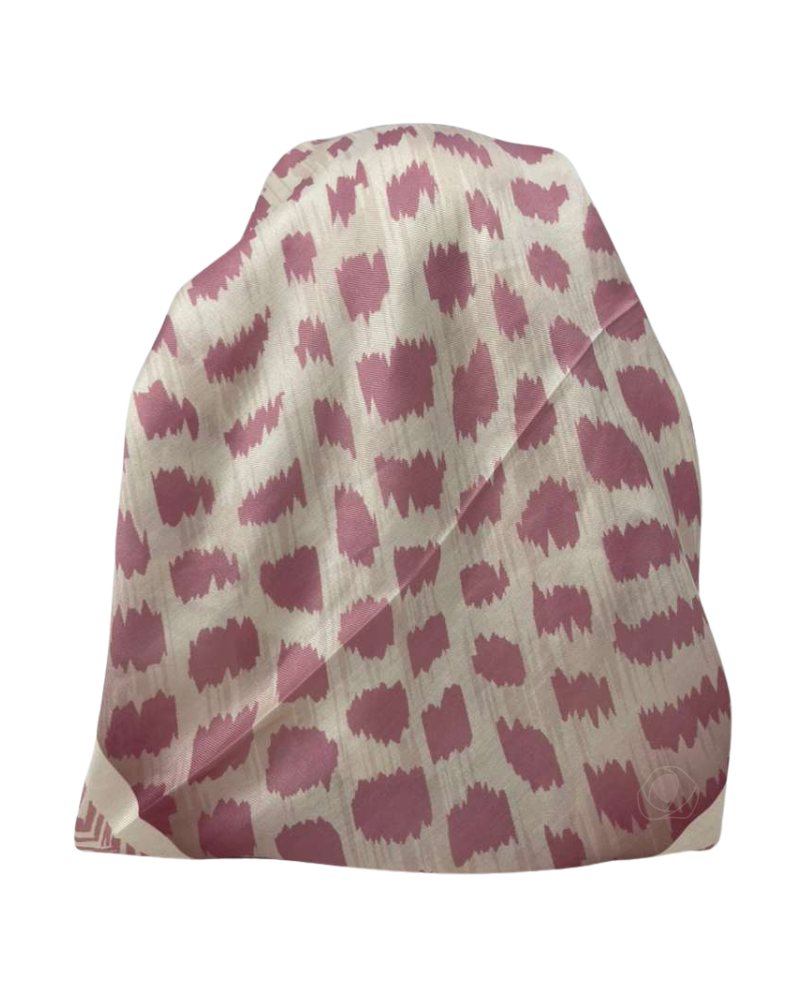 It's Younique Pink/Cream Animal Spots Pre-Tied Open Back Bandanna with Velvet Grip