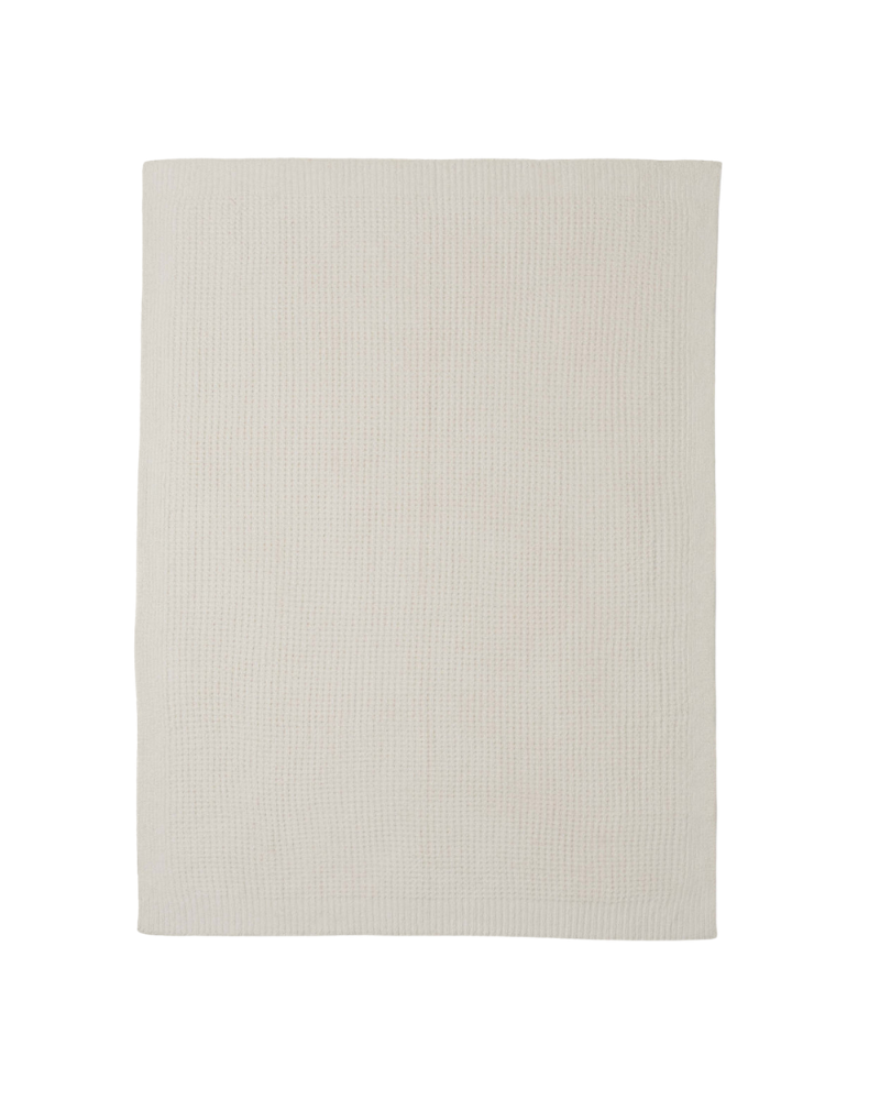 Barefoot Dreams Cream CozyChic Waffle Throw