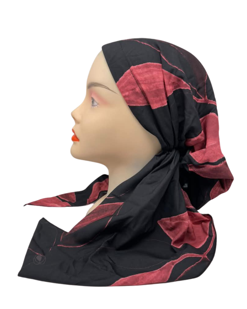 Lizi Headwear Pink Vine Adjustable Pre-Tied Bandanna with Velvet Grip