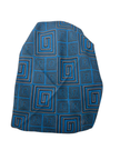 It's Younique Teal/Grey Geometric Pre-Tied Open Back Bandanna with Velvet Grip