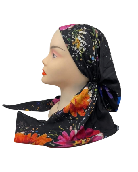 Lizi Headwear Color Meadow Adjustable Pre-Tied Bandanna with Velvet Grip