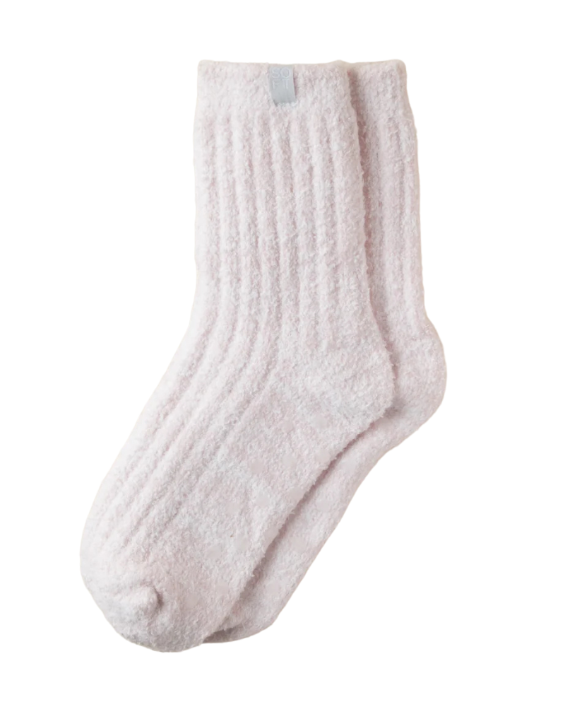 Softies Heather Blush Pink Crew Socks