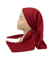 Cherie Deep Burgundy Solid Fringe Design Adjustable Pre-Tied Open Back Bandanna