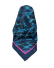It's Younique Turquoise/Black Animal Print with Ink Border Pre-Tied Open Back Bandanna with Velvet Grip