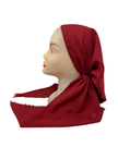 Cherie Burgundy Solid Fringe Design Adjustable Closed Back Pre-Tied Bandanna