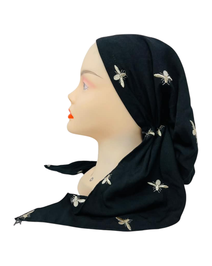 Ahead Black Royal Bee Classic Fit Pre-Tied Bandanna