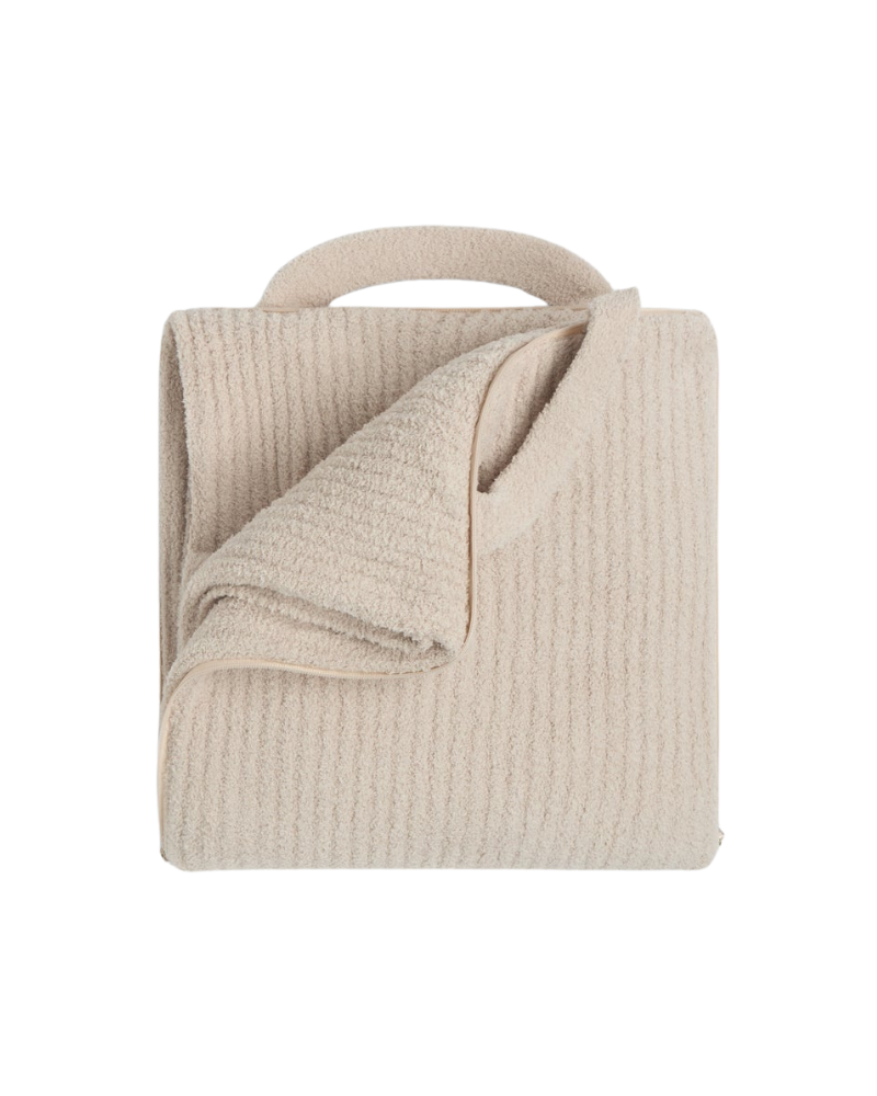 Barefoot Dreams Stone CozyChic Rib Travel Blanket