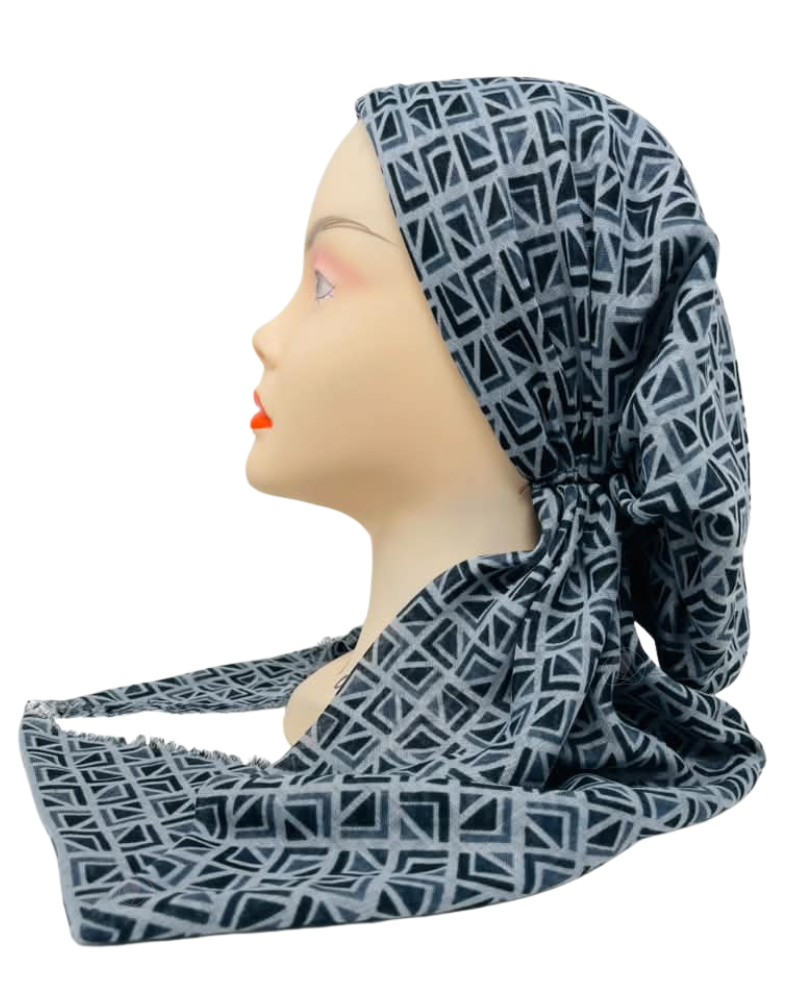 Revaz Grey Diamond Adjustable Pre-Tied Bandanna with Velvet Grip