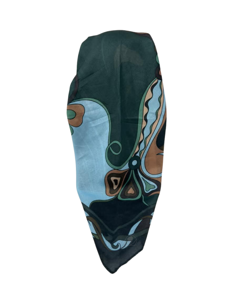 Tal New York Olive Pucci Open Back Pre-Tied Bandanna with Velvet Grip