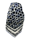 It's Younique Slate Blue/Cream Animal Spots Pre-Tied Open Back Bandanna with Velvet Grip