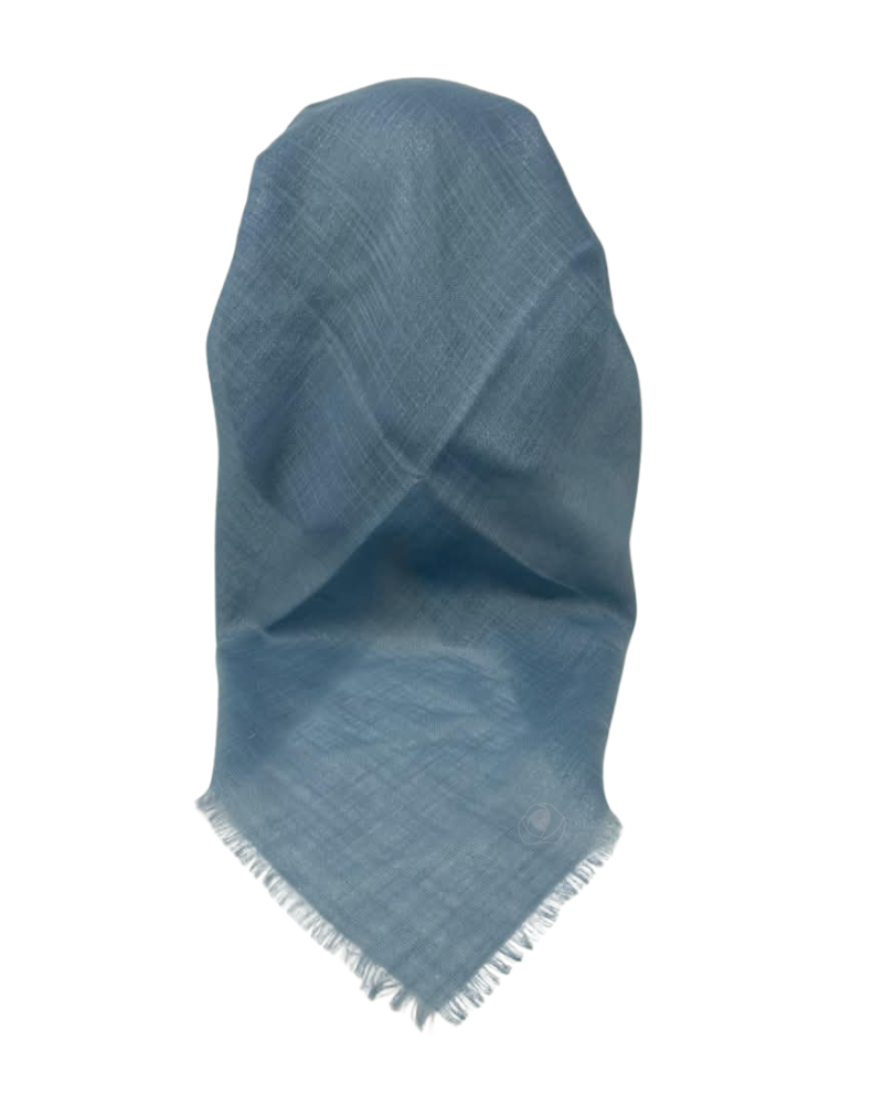 It's Younique Solid Shimmer Light Ice Blue Pre-Tied Open Back Bandanna with Velvet Grip