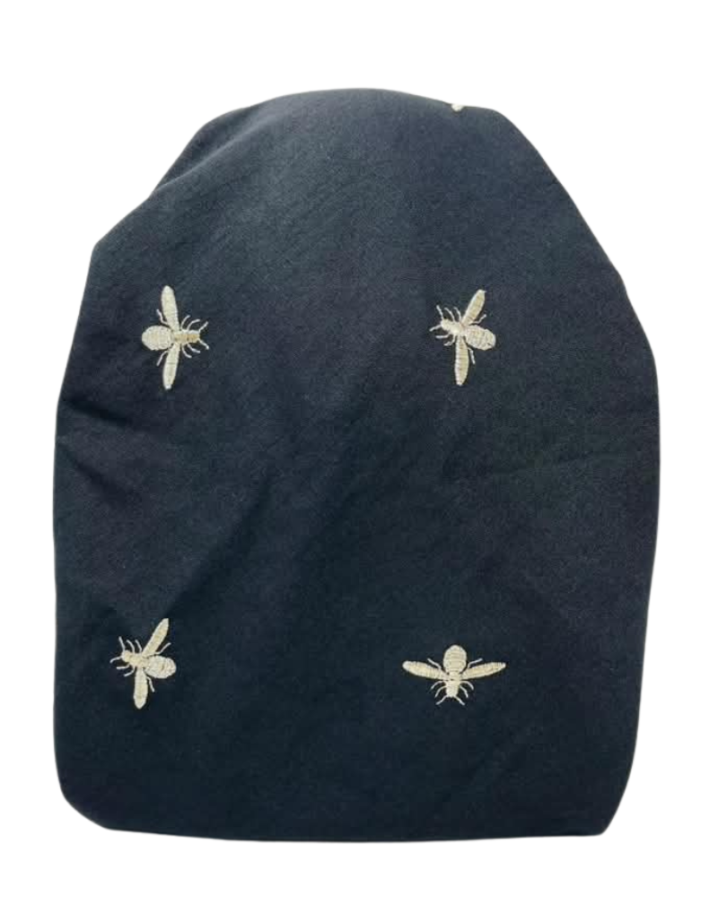 Ahead Black Royal Bee Versatile Style Long Tails Open Back Pre-Tied Bandanna