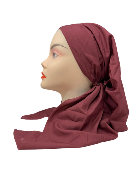 Lizi Headwear Solid Mauve Open Back Adjustable Pre-Tied Bandanna with Velvet Grip