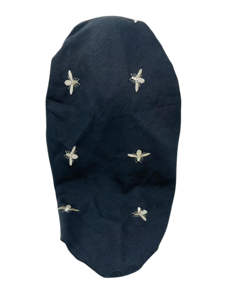 Ahead Black Royal Bee Versatile Style Long Tails Open Back Pre-Tied Bandanna