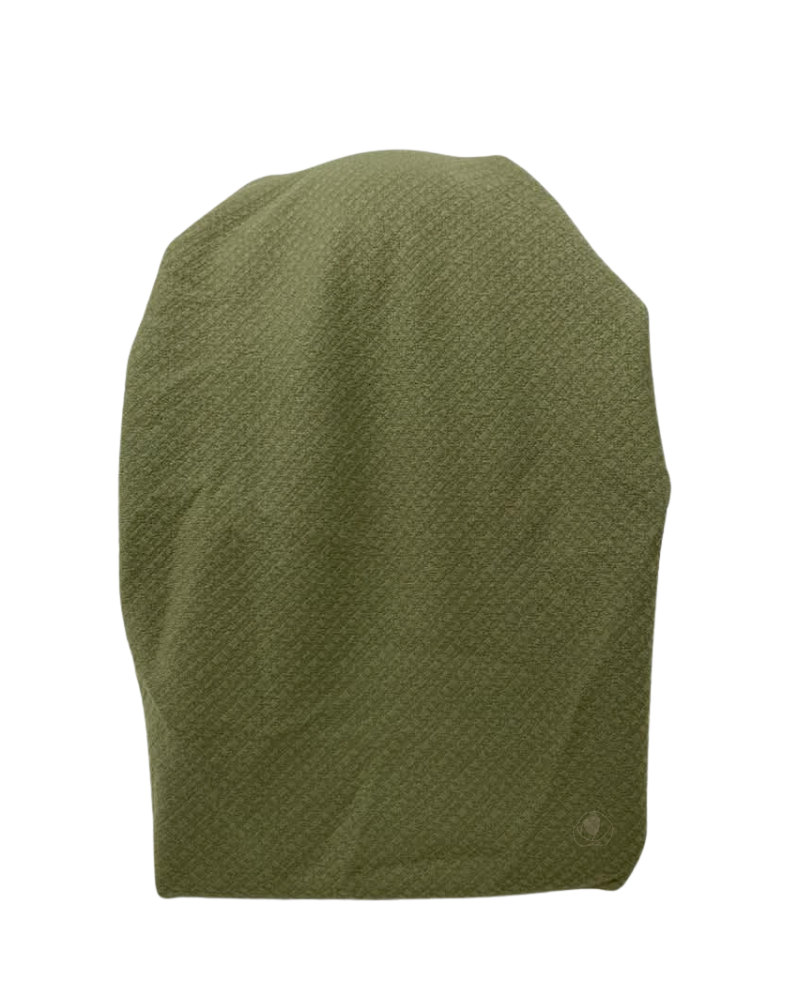 Lizi Headwear Green Waffle Open Back Adjustable Pre-Tied Bandanna with Velvet Grip
