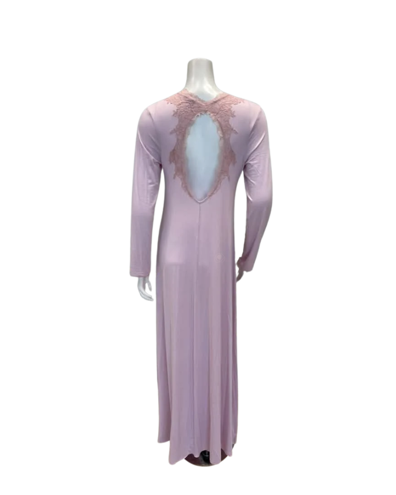 Verdiani Azalea Lace Applique Pink Pull On Modal Nightgown