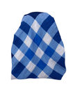 It's Younique Shades of Blue Plaid in Wave Fabric Pre-Tied Open Back Bandanna with Velvet Grip