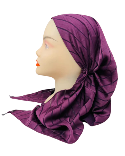 Ahead Lavender Pearlsoft Versatile Style Long Tails Open Back Pre-Tied Bandanna