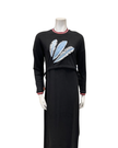 Mega Dreams Black with Feathers Modal Nursing Nightgown