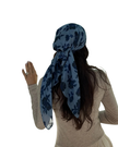 Scarf Bar Indigo Bloom Square Scarf with Invisible Grip