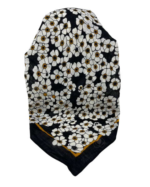 Cherie Ivory Floral Design Adjustable Pre-Tied Open Back Bandanna