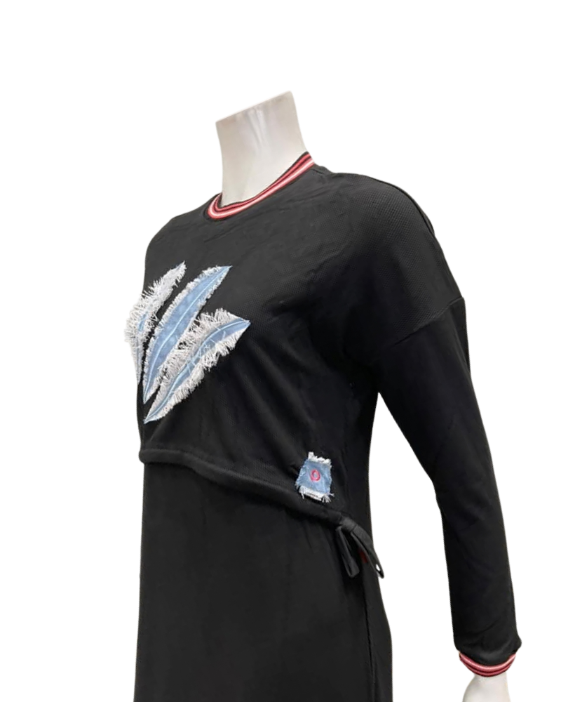 Mega Dreams Black with Feathers Modal Nursing Nightgown