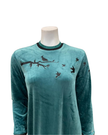 Mega Dreams Green Velour Birds & Branches Pull On Nightgown