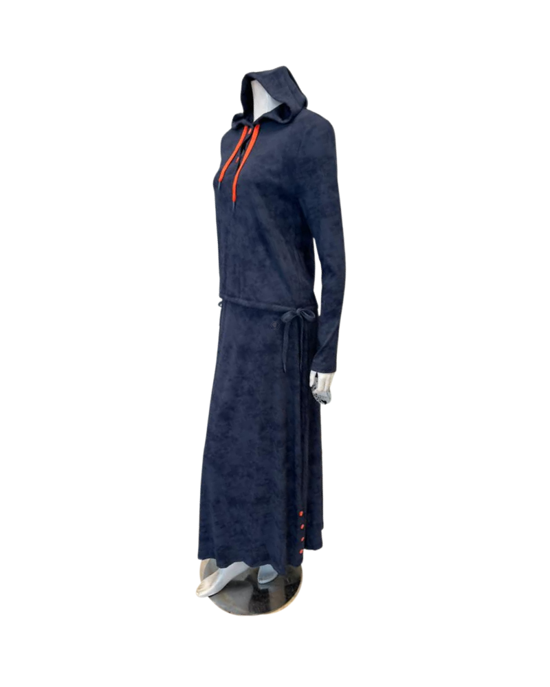 Sparrow Blue Tie Dye Bungee Cord Hoodie & Maxi Skirt Lounge Set
