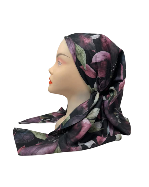 Tal New York Burgundy Statement Open Back Pre-Tied Bandanna with Velvet Grip