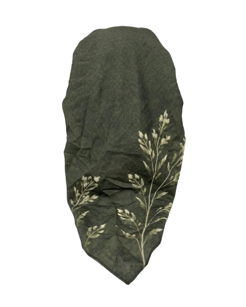 Lizi Headwear Olive Branch Open Back Adjustable Pre-Tied Bandanna with Velvet Grip