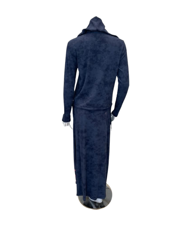 Sparrow Blue Tie Dye Bungee Cord Hoodie & Maxi Skirt Lounge Set