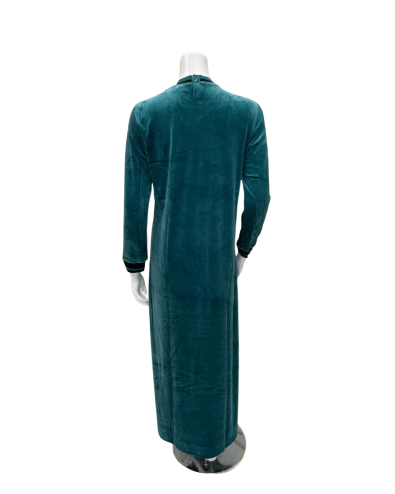 Mega Dreams Green Velour Birds & Branches Pull On Nightgown