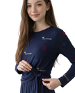 ORD Navy Couture Embroidered Modal Nursing Nightgown