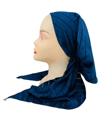 Ahead Navy Pearlsoft Israeli Style Long Tails Pre-Tied Bandanna