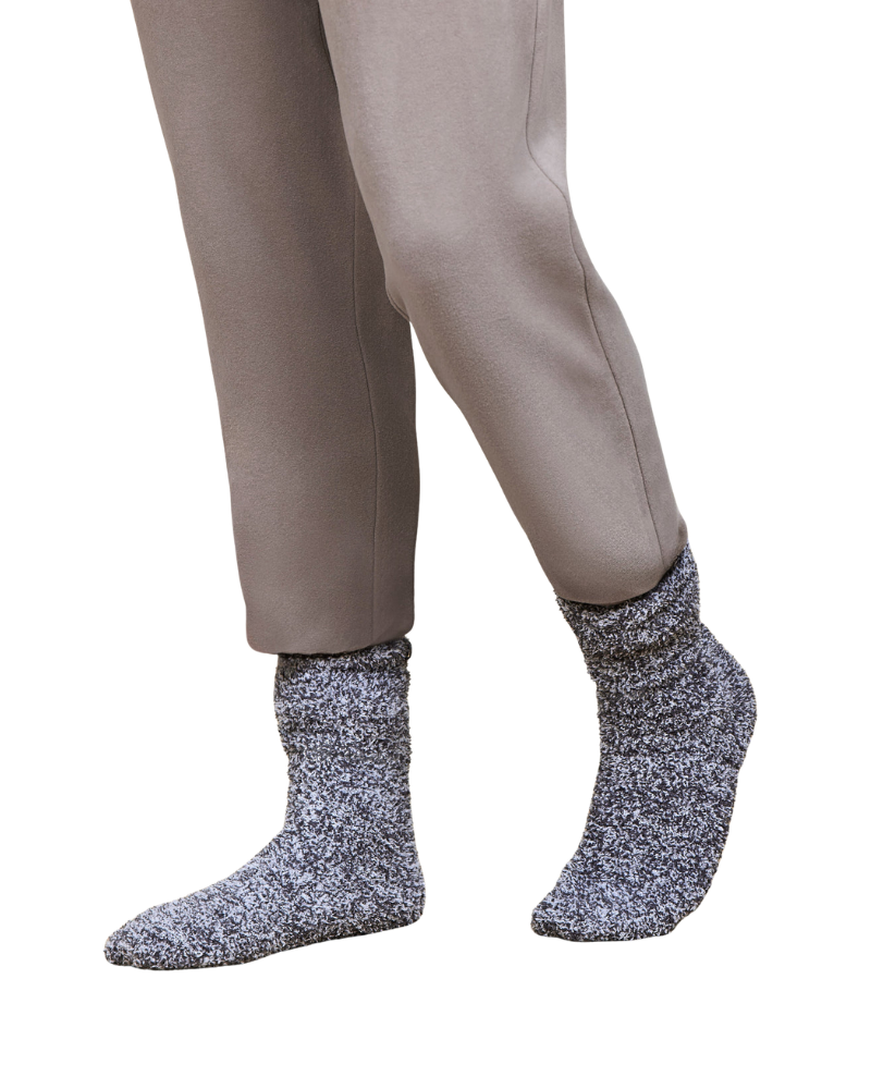Barefoot Dreams Slate Blue/White CozyChic Heathered Socks