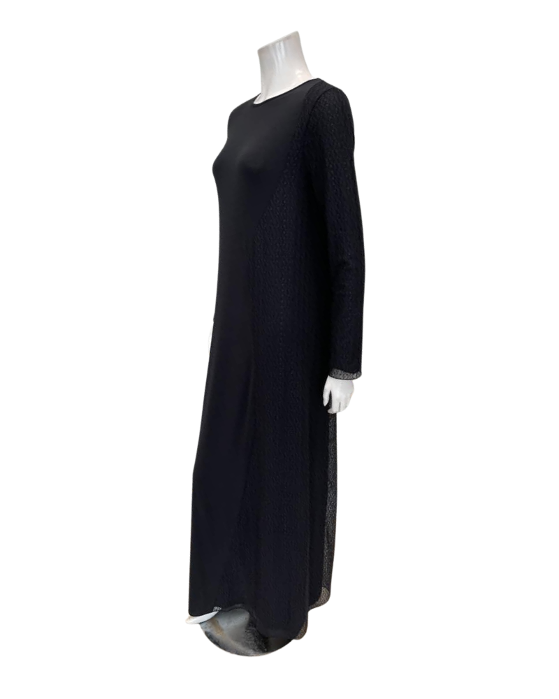 Verdiani Black Lace Sleeve Pull On Modal Nightgown