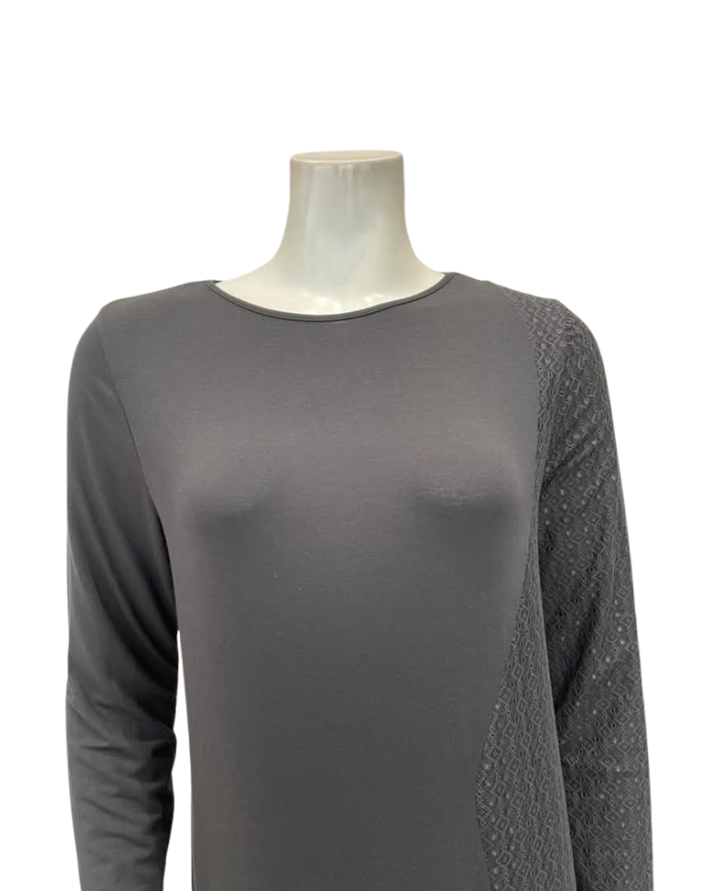 Verdiani Black Lace Sleeve Pull On Modal Nightgown