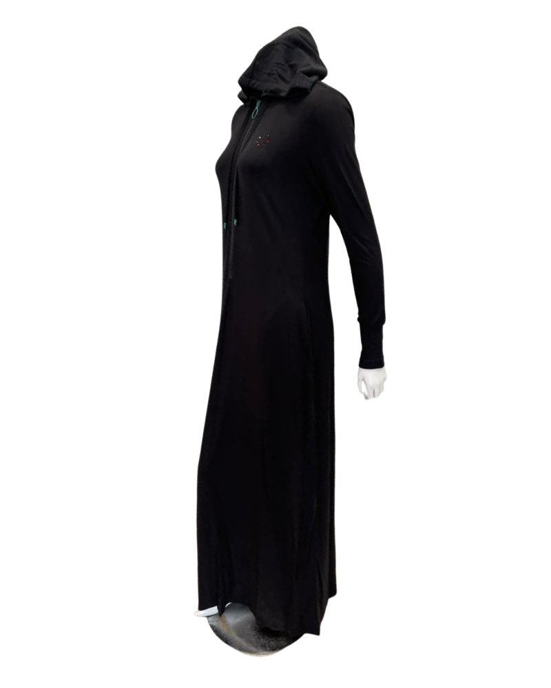 Verdiani Black Lace Sleeve Pull On Modal Nightgown