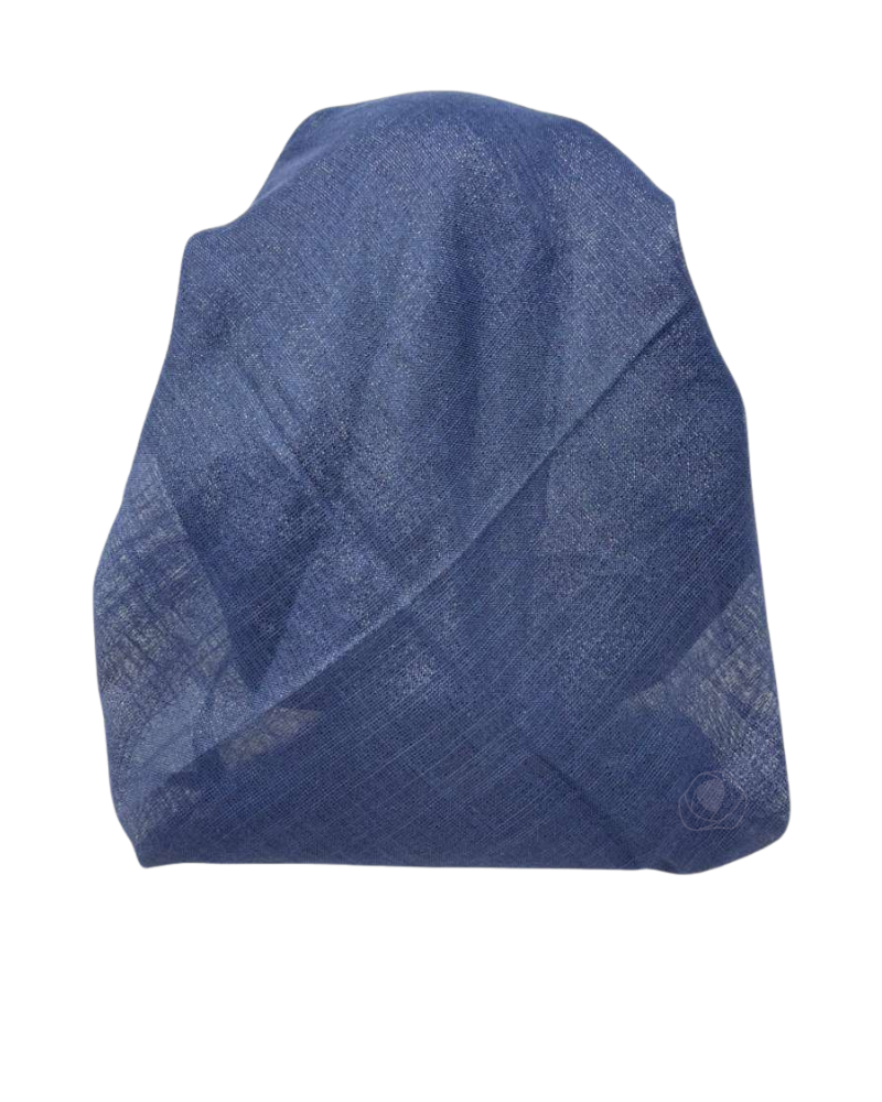 It's Younique Solid Navy Shimmer Pre-Tied Open Back Bandanna with Velvet Grip